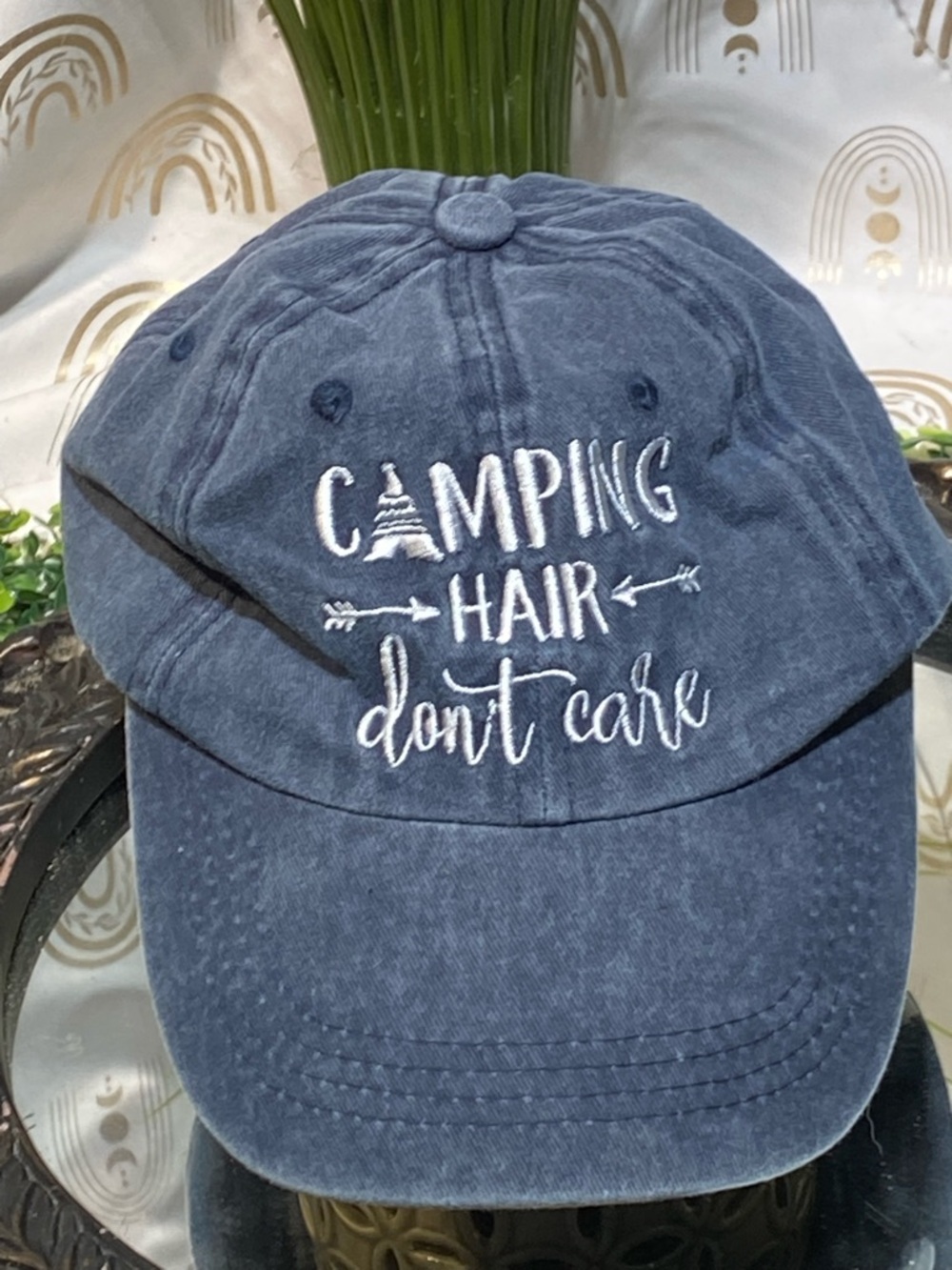 100% Cotton Garment Care Label - Navy Stitching